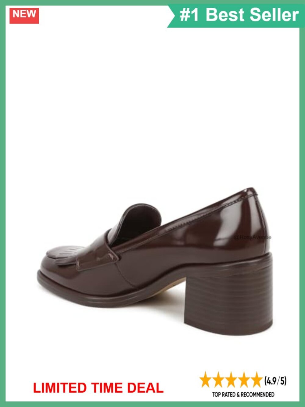 Franco Sarto Elian Block Heel Loafer Square Toe Slip-On Casual Work Shoe - Picture 6 of 6